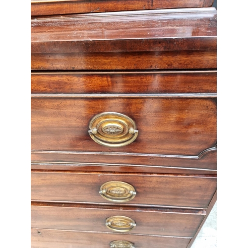 1076 - An early 19th century mahogany secretaire bookcase, 123cm wide.