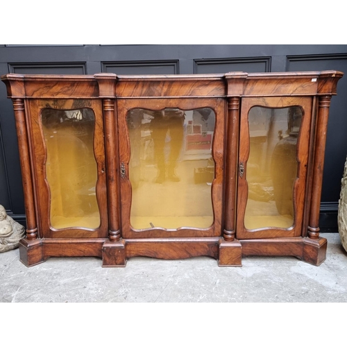 1079 - A Victorian walnut credenza, 181.5cm.