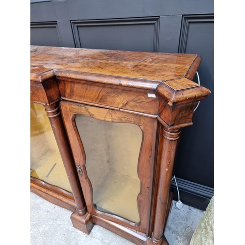 1079 - A Victorian walnut credenza, 181.5cm.