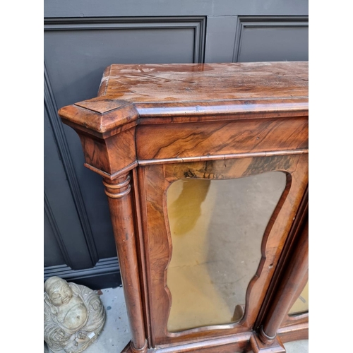 1079 - A Victorian walnut credenza, 181.5cm.