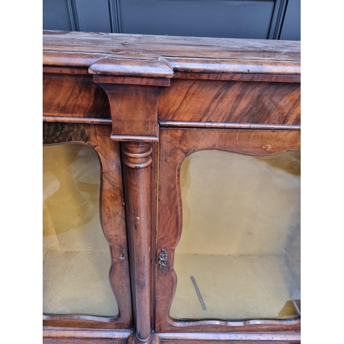 1079 - A Victorian walnut credenza, 181.5cm.