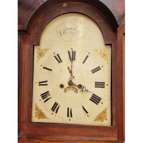 1118 - A 19th century oak, mahogany and inlaid eight day longcase clock, the 14in arched painted dial inscr... 