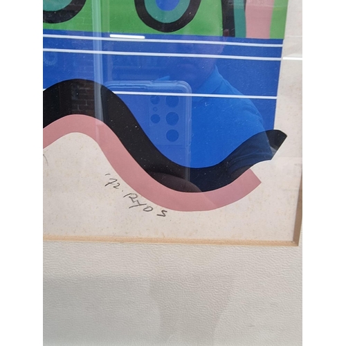 1294 - Ryo Saito (Japanese), abstract landscape, signed, dated '72 and numbered 1/20, lithograph, 38 x... 