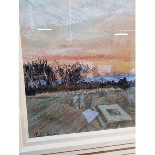 1322 - John Doyle, 'Sunset at Fairfield, Romney Marsh', signed, labelled verso, watercolour and gouach... 