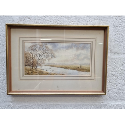 1324 - Angela Loader, 'Chichester from Goodwood House', 'Winter View of The River Ems', a pair, each s... 