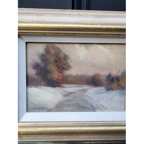 1329 - * Lancaster, 'Sussex Lane, Early Snow', 'The Beacon Path', a pair, each signed, oil on board, 11.5 x... 