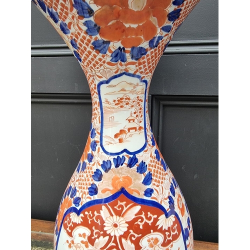 1372 - A large Japanese Imari vase, Meiji, with flared rim, 61.5cm high.