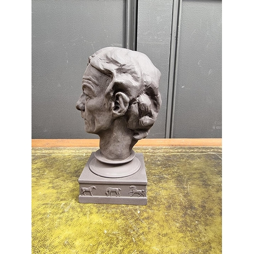 1400 - A Wedgwood black basalt bust of Lester Piggott, No.24/500, 20cm high, boxed and with certificate.... 