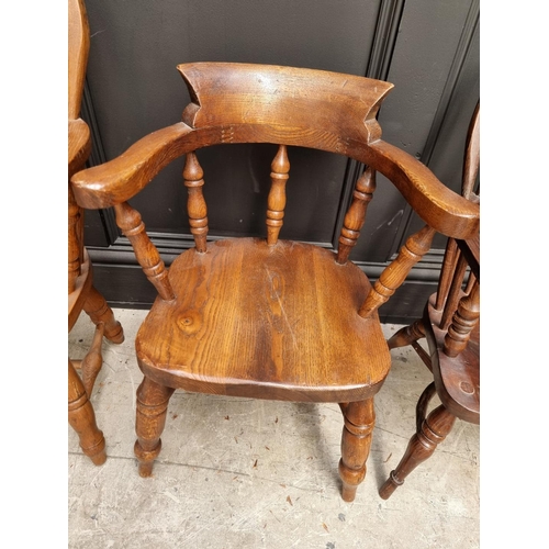 1158 - Three childs' chairs, comprising: two Windsor style examples; and a smokers bow.