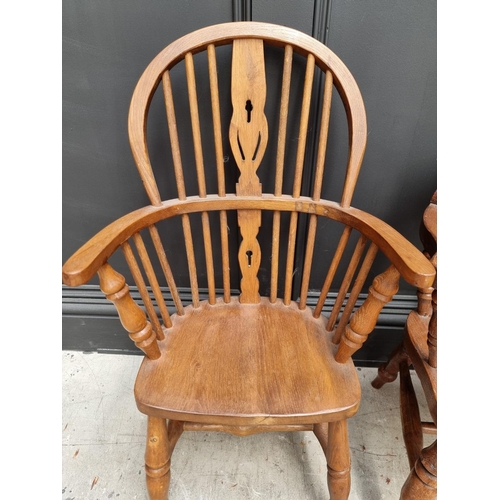 1158 - Three childs' chairs, comprising: two Windsor style examples; and a smokers bow.