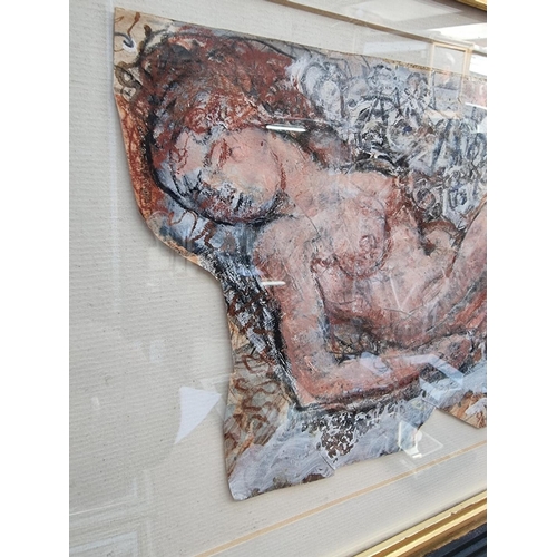 1220 - Alexander Sonnis, 'Nude Study', signed, labelled verso, mixed media, 17 x 24cm irregular. ... 