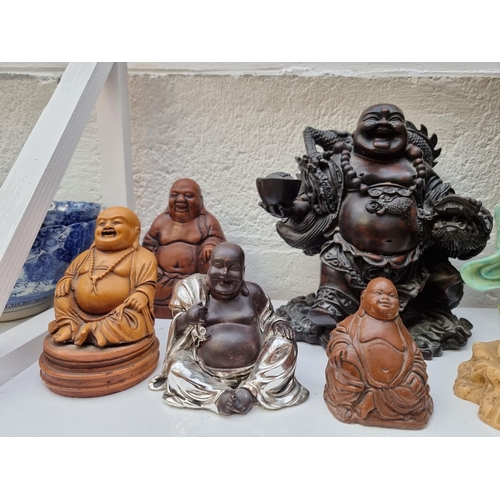 1225 - A collection of resin and other Buddhas and similar, largest 34.5cm high. (24) ... 