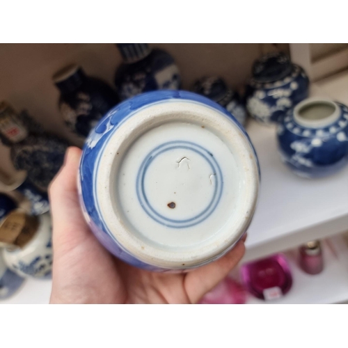 1235 - A collection of Chinese blue and white porcelain, 18th century and later, (moonflask damaged). (12)... 