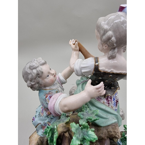 1252 - A large and impressive Meissen porcelain figure group, 35cm high.... 