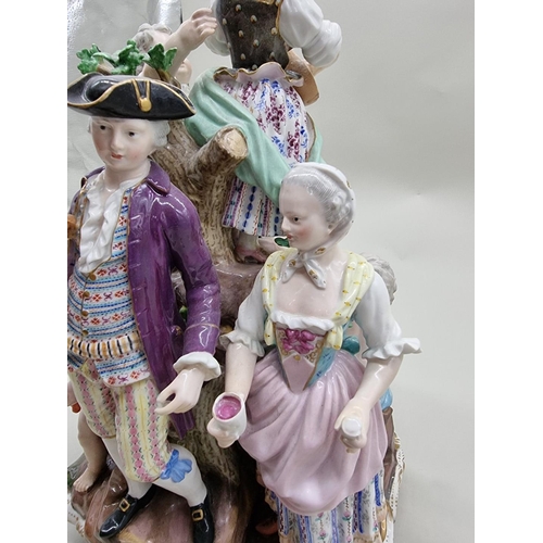 1252 - A large and impressive Meissen porcelain figure group, 35cm high.... 