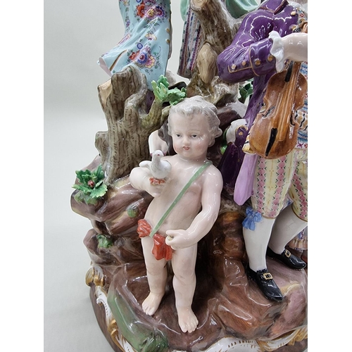 1252 - A large and impressive Meissen porcelain figure group, 35cm high.... 