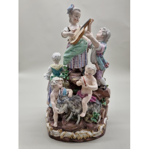 1252 - A large and impressive Meissen porcelain figure group, 35cm high.... 