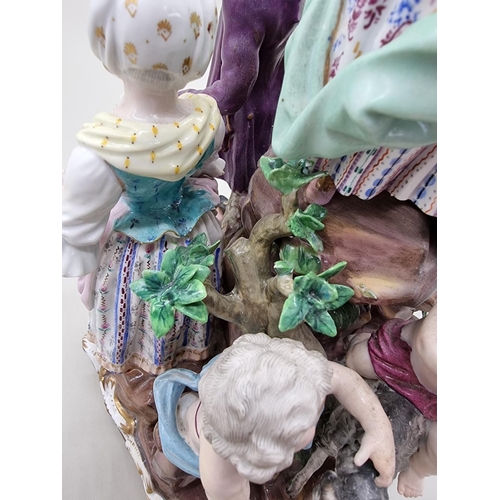 1252 - A large and impressive Meissen porcelain figure group, 35cm high.... 