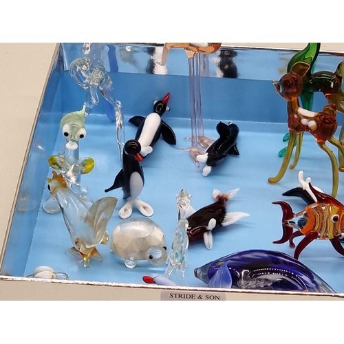 1267 - A collection of Venetian glass novelty animals and similar, largest 21cm high. ... 