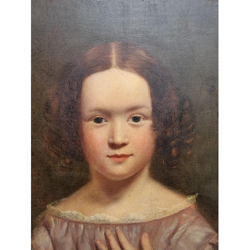 1271 - British School, 19th century, half length portrait of a young girl, oil on canvas, 60 x 50cm.... 