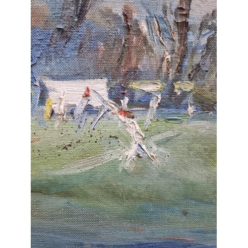 1274 - George Lewis Frost, 'Cricket at Tilford Green', signed, inscribed on various labels verso, oil on ca... 