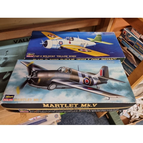 12 - Model Aircraft Kits: a collection of various scale model kits, to include a sealed Vickers Vali... 