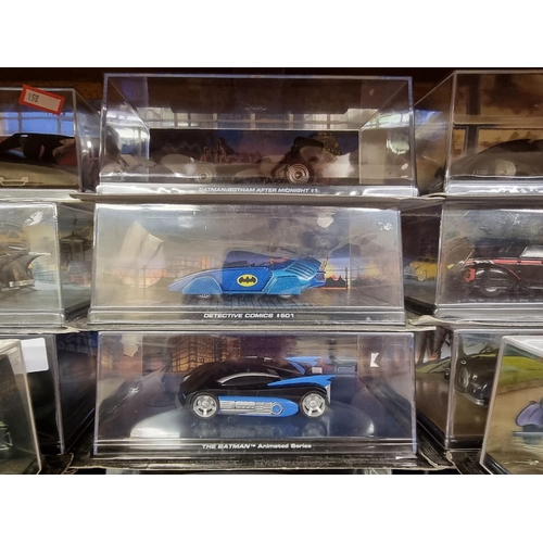 19 - Batman: a collection of twenty-six various Batman related vehicles, by Eaglemoss, all in perspex box... 