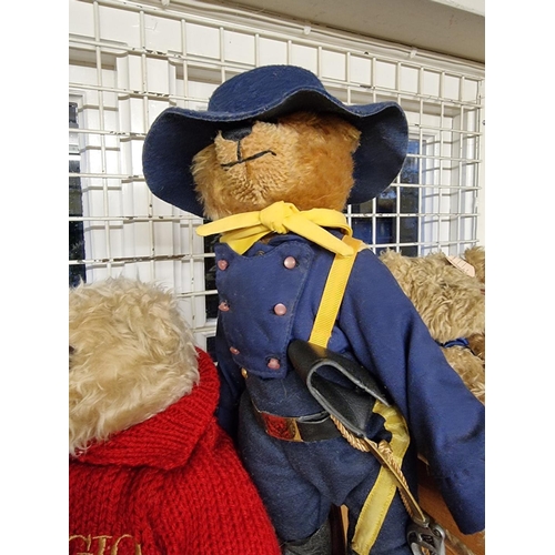 27 - Teddy Bears: two US Soldier Bears by Franklin Mint; together with two limited edition soft dolls, 'G... 