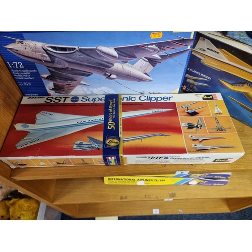 6 - Revell: four model kits, to include: 'Boeing SST Supersonic Clipper'; and a 'Martin P6M Seamaster', ... 