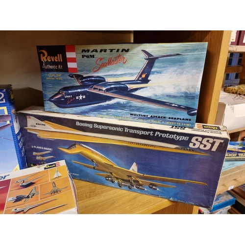 6 - Revell: four model kits, to include: 'Boeing SST Supersonic Clipper'; and a 'Martin P6M Seamaster', ... 