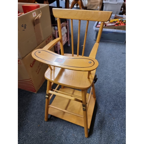 65 - A vintage doll's metamorphic highchair.