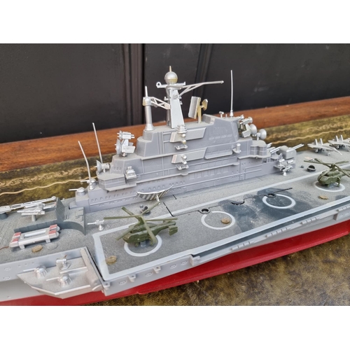 79 - A radio control aircraft carrier, 77cm long.