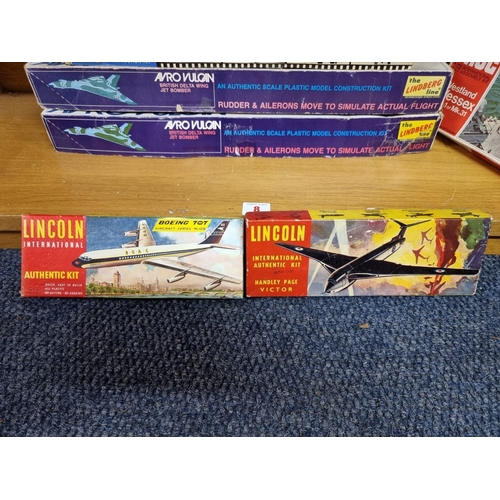 8 - Frog: three vintage model aircraft kits; together with two by Lindberg Products, and two others. (7)... 