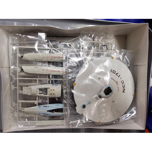 9 - Star Trek: U.S.S. Enterprise, two unmade boxed scale models, one by Bandai. (2)