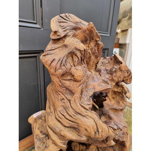 1048 - A large yew rootwood sculpture, 65.5cm high. 