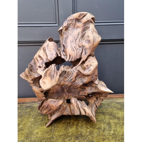 1048 - A large yew rootwood sculpture, 65.5cm high. 