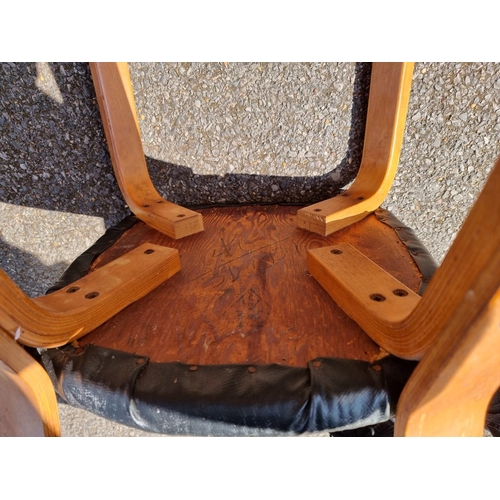 1084 - A pair of mid-century birch 'Artek 66' chairs, by Alvar Aalto, stamped.