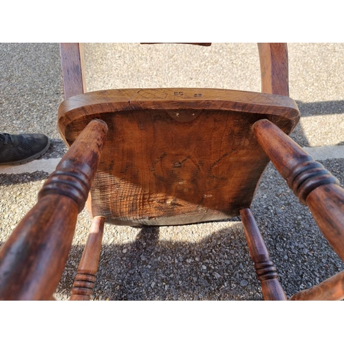 1100 - A matched set of six Victorian beech and elm bar back kitchen chairs. 