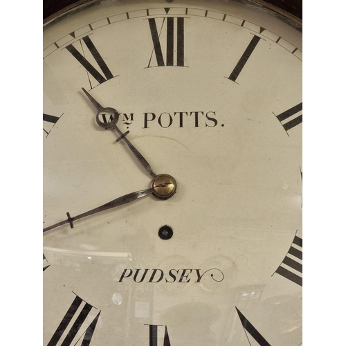 1124 - A George IV Regency and brass inlaid octagonal drop dial fusee wall clock, the 12in circular dial in... 