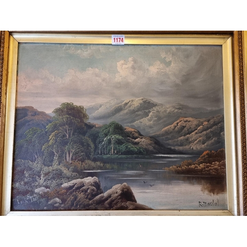 1174 - R Marshall, Loch Tay, signed, oil on canvas, 39.5 x 49.5cm.