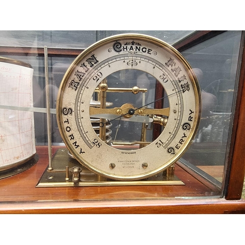 1250 - A good mahogany barograph, by Hamilton & Inches, Edinburgh, No.J25528, with apron chart drawer, ... 