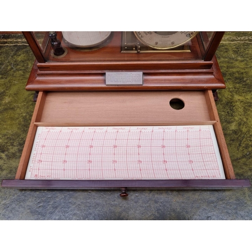 1250 - A good mahogany barograph, by Hamilton & Inches, Edinburgh, No.J25528, with apron chart drawer, ... 