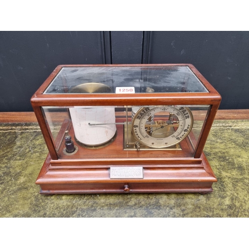 1250 - A good mahogany barograph, by Hamilton & Inches, Edinburgh, No.J25528, with apron chart drawer, ... 