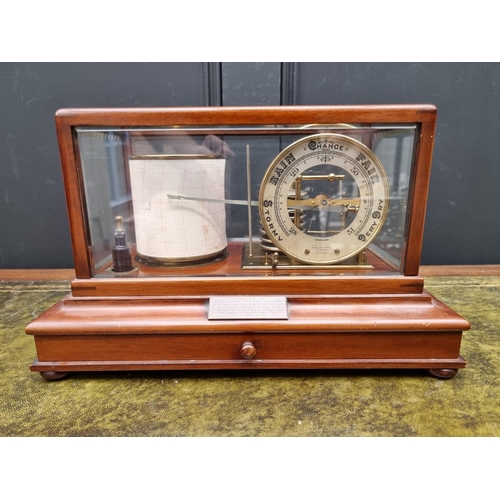 1250 - A good mahogany barograph, by Hamilton & Inches, Edinburgh, No.J25528, with apron chart drawer, ... 