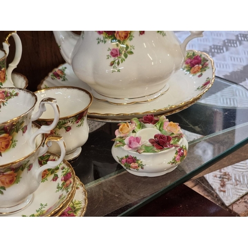 1282 - A collection of Royal Albert 'Old Country Roses' pattern teawares. 