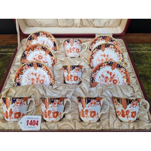 1404 - A cased set of six Royal Crown Derby Imari cups and saucers, (one saucer repaired). ... 