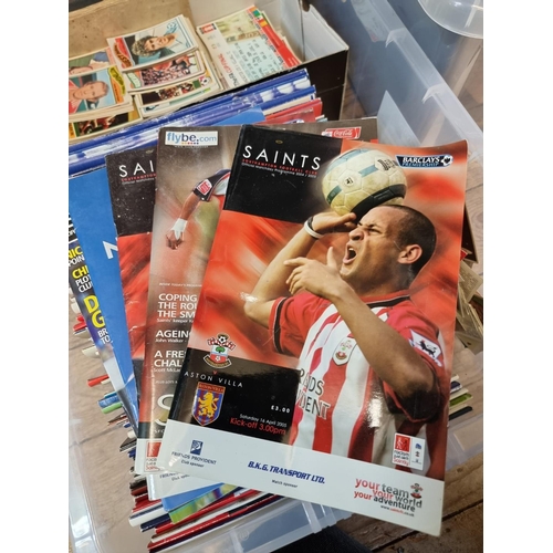 1413 - Football: a large quantity of football programmes, collector's cards and related, 1970s onwards; tog... 