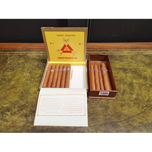 1495 - Cigars: Montecristo, comprising six No.4 in box; and five No.3. (11)These cigars have been aged for ... 