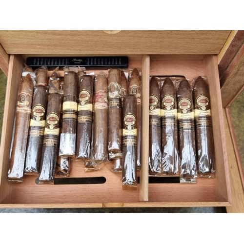 1499 - Cigars: a collection of 161 New World cigars, in a seven drawer humidor, 50cm high x 33cm wide ... 