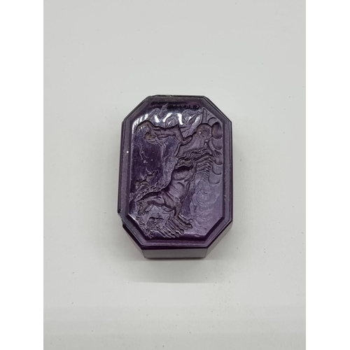 1510 - Charles Brown (1749-95), a rare carved amethyst intaglio, depicting a Roman charioteer, signed in re... 